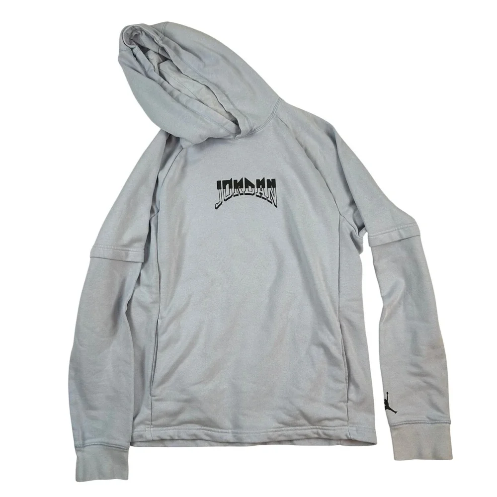 Jordan Dri-FIT Pullover Hoodie Men Gravitys Worst Nightmare Gray - Blue  Size M‎